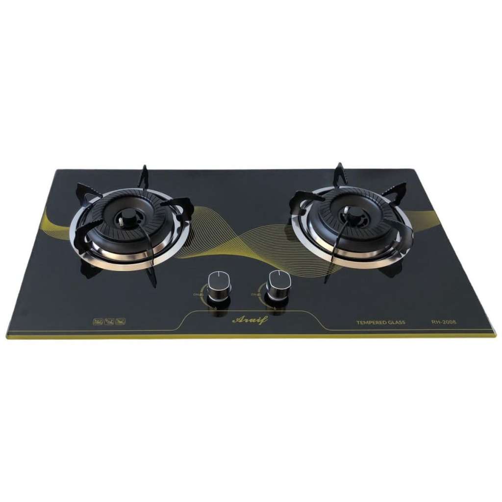 Hobs 2Burner Tempered Glass Panel Gas Stove with AutoIgnition was